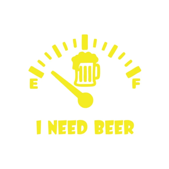 I Need Beer Araba Sticker  17x17 Cm Sarı ürün görseli 1