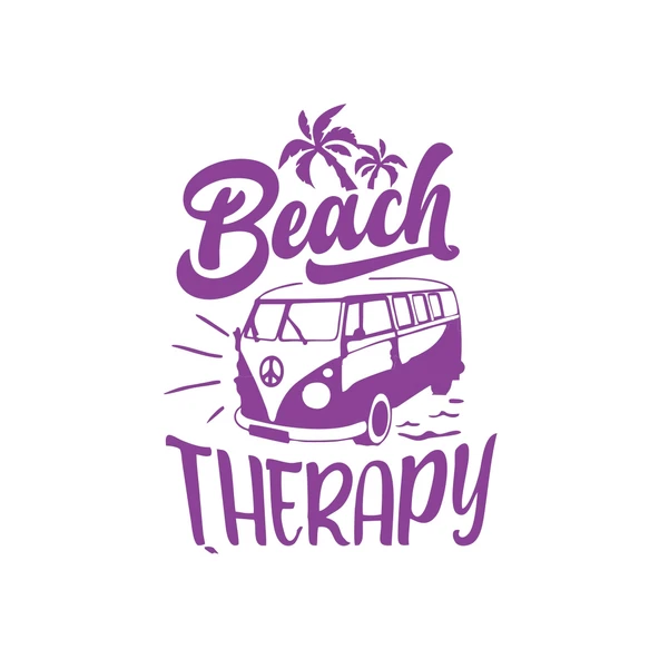 Beach Therapy Araba Sticker 17x17 Cm Mor ürün görseli 1