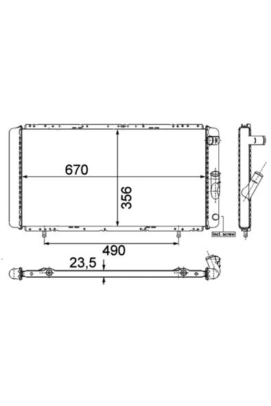 Brn037018 Radyatör Brazing R21-cncrd-mngr-opt Ac Mek 667x355x18 ürün görseli 1