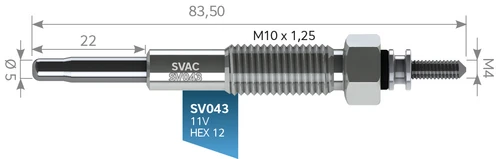 Svac Sv043 Isıtma Kızdırma Bujisi Vitara 2.0 Ranger B2500 Gj1302 ürün görseli 1