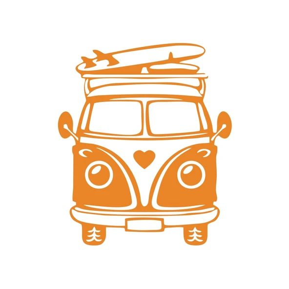Karavan Araba Sticker  17x17 Cm Turuncu ürün görseli 1
