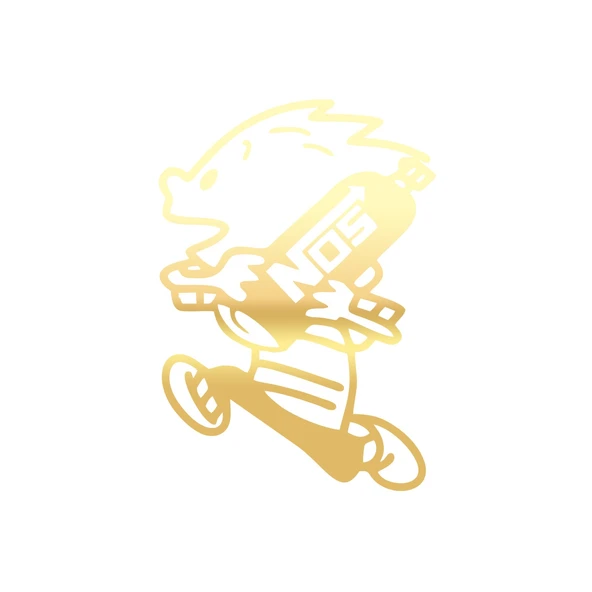 Nos Taşıyan Çocuk Araba Sticker 17x17 Cm Gold ürün görseli 1