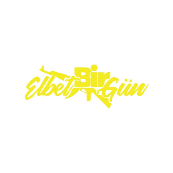 Elbet Bir Gün AK-47 Araba Sticker 17x17 Cm Sarı ürün görseli 1
