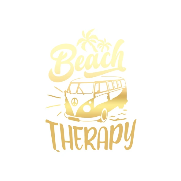 Beach Therapy Araba Sticker 17x17 Cm Gold ürün görseli 1