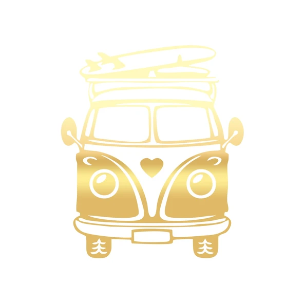 Karavan Araba Sticker  17x17 Cm Gold ürün görseli 1
