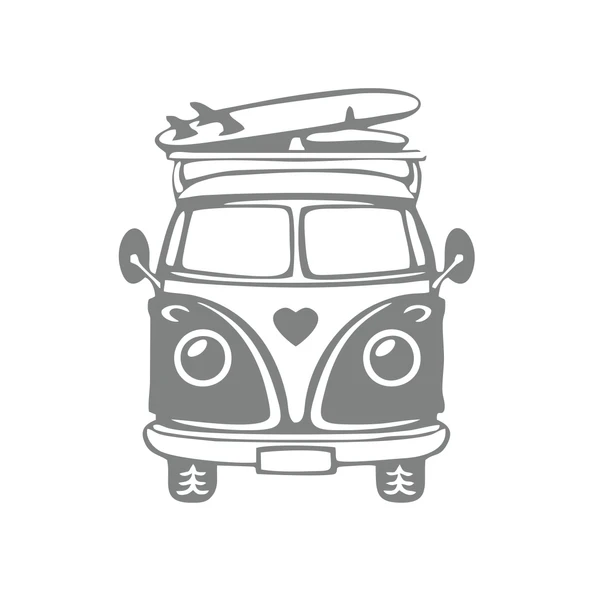Karavan Araba Sticker  17x17 Cm Gri ürün görseli 1