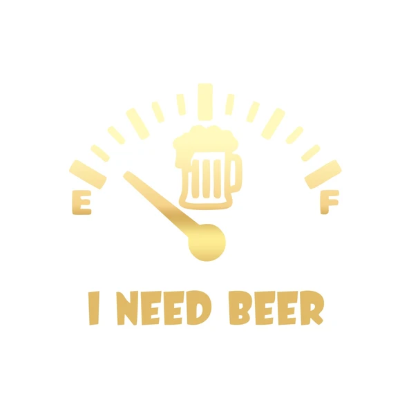 I Need Beer Araba Sticker  17x17 Cm Gold ürün görseli 1