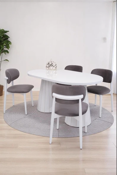 Bohem Norte Lak Panel Açılır Yemek Masa Sandalye Takımı 90x160cm ürün görseli 1