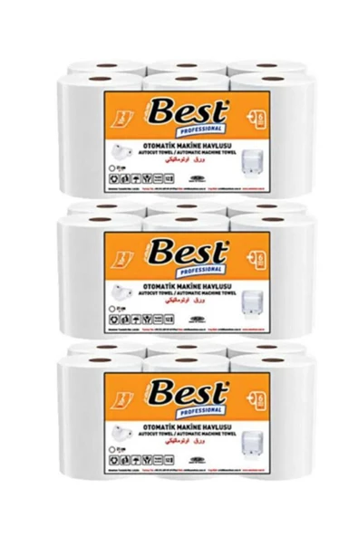 HAREKETLİ FOTOSELLİ MAKİNE HAVLUSU 21cm. 6 RULO X 3 PAKET %100 SELÜLOZ BEYAZ 2,5 Kg. ürün görseli 1