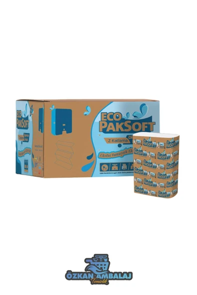 ECO PAKSOFT Z Peçete Z Katlama Havlu 100 Lü 12 Pk 1200 Yaprak 1 Koli ürün görseli 1