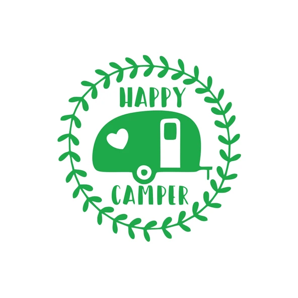 Happy Camper Sticker 17x17 Cm Yeşil ürün görseli 1