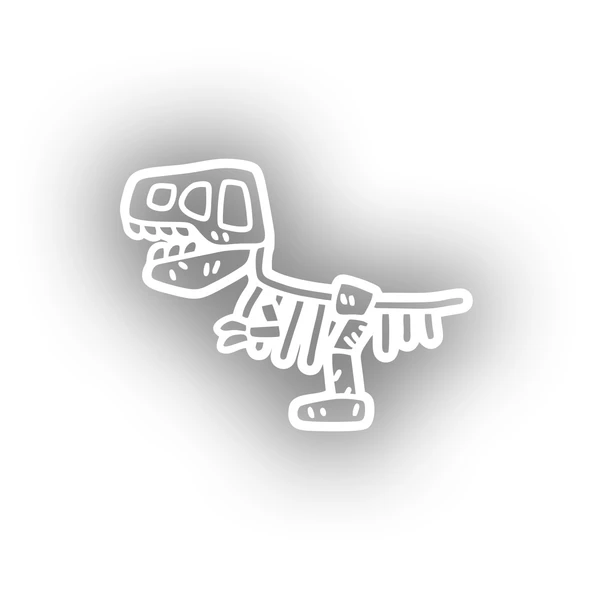 Dinozor Fosil Araba Sticker 17x17 Cm Beyaz ürün görseli 1