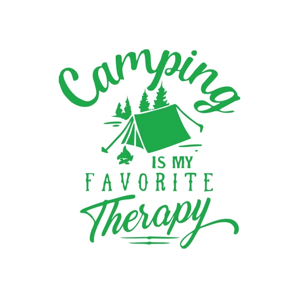Camp Is My Favorite Therapy Araba Sticker 17x17 Cm Yeşil ürün görseli 1