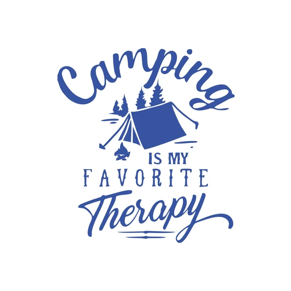 Camp Is My Favorite Therapy Araba Sticker 17x17 Cm Mavi ürün görseli 1
