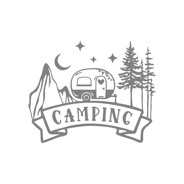 Camping Araba Sticker  17x17 Cm Gri ürün görseli 1