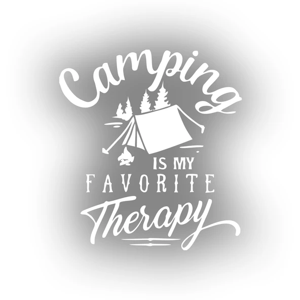 Camp Is My Favorite Therapy Araba Sticker 17x17 Cm Beyaz ürün görseli 1