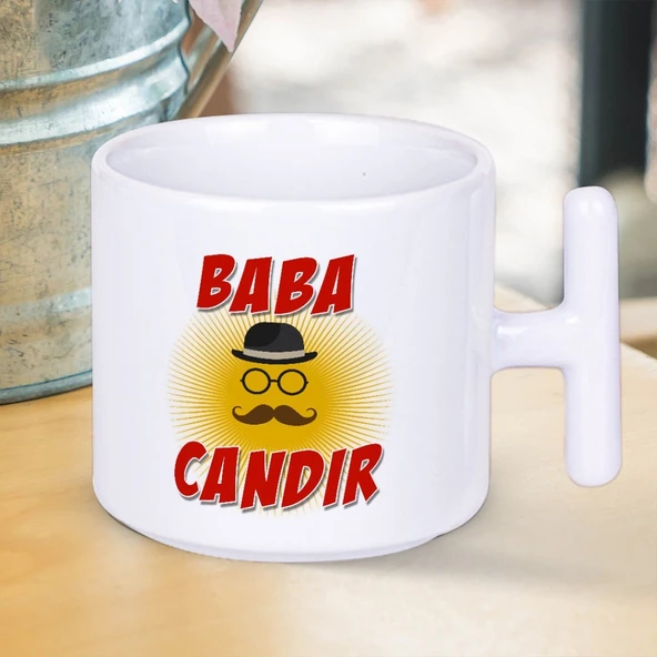 Baba Candır Yazılı Babalar Gününe Özel Hediyelik T Kupa Bardak ürün görseli 1