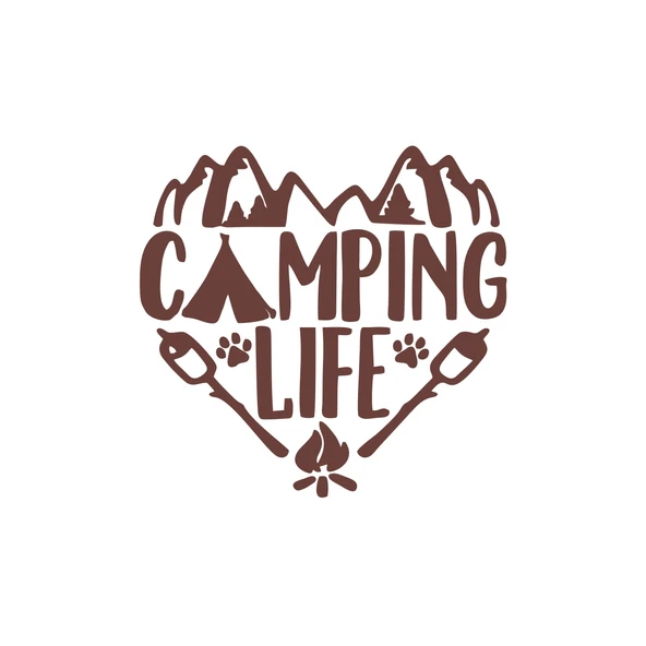 Camping Life Araba Sticker 17x17 Cm Kahverengi ürün görseli 1