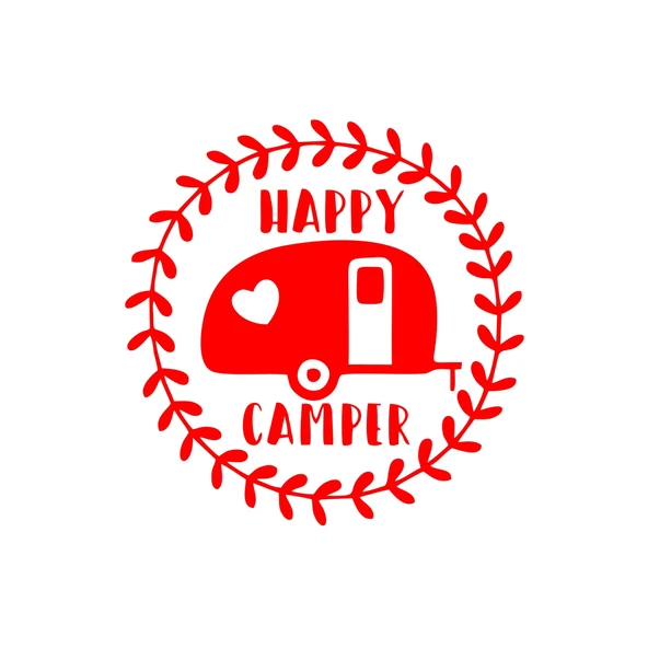 Happy Camper Sticker 17x17 Cm Kırmızı ürün görseli 1