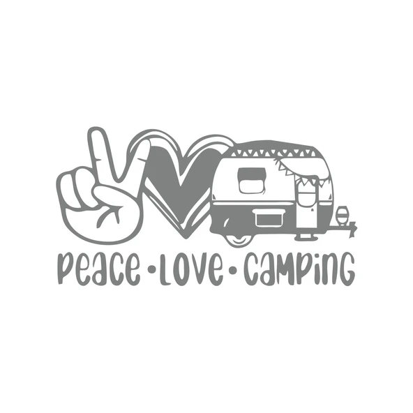 Peace Love Camping Araba Sticker  17x17 Cm Gri ürün görseli 1