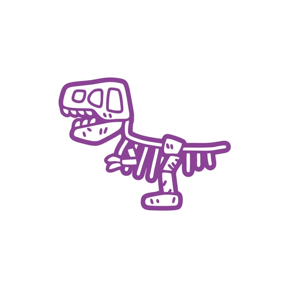 Dinozor Fosil Araba Sticker 17x17 Cm Mor ürün görseli 1