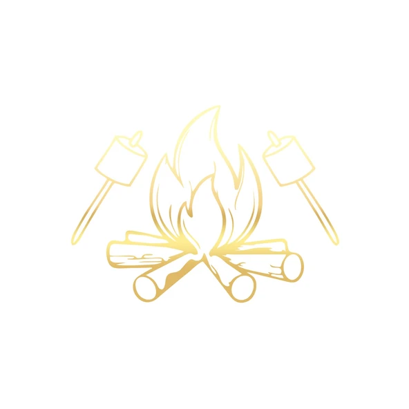Kamp Ateşi Araba Sticker 17x17 Cm Gold ürün görseli 1