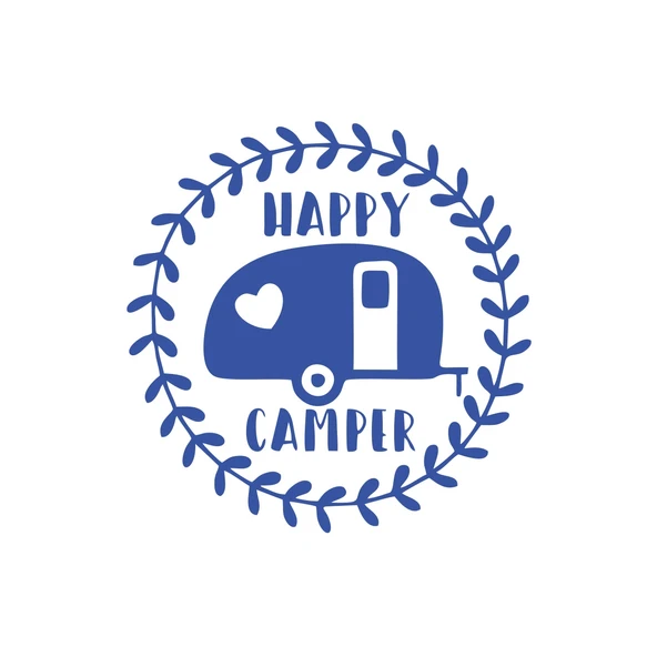 Happy Camper Sticker 17x17 Cm Mavi ürün görseli 1