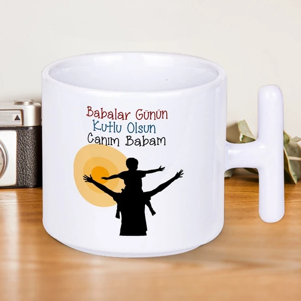 Babalar Günün Kutlu Olsun Canım Babam Baskılı Babalar Günü T Kupa Bardak ürün görseli 1