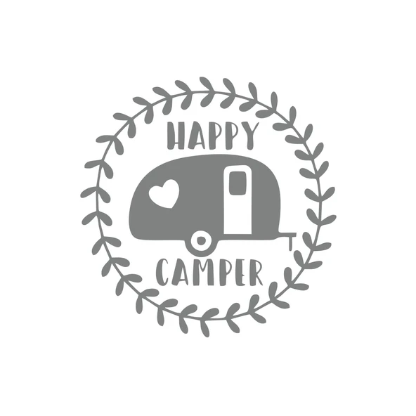 Happy Camper Sticker 17x17 Cm Gri ürün görseli 1