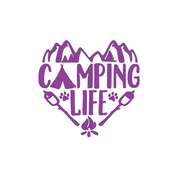 Camping Life Araba Sticker 17x17 Cm Mor ürün görseli 1