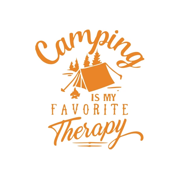 Camp Is My Favorite Therapy Araba Sticker 17x17 Cm Turuncu ürün görseli 1