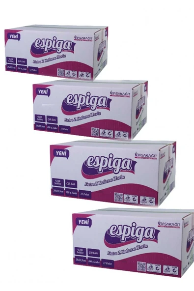 ambalaj Espiga Z Katlı Havlu 200 Yaprak x 12 4 koli ürün görseli 1