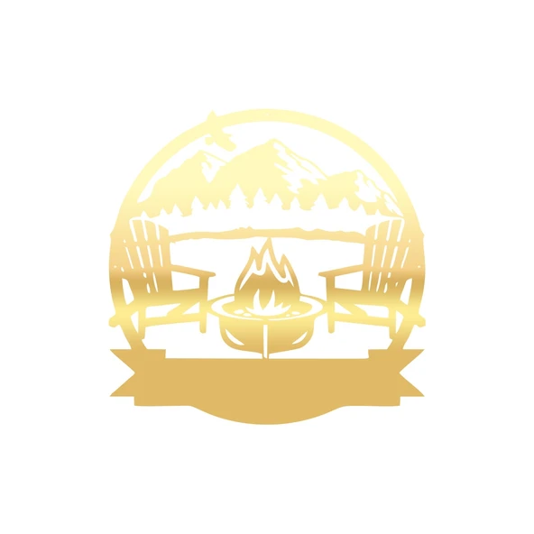 Kamp Araba Stickeri 17x17 Cm Gold ürün görseli 1