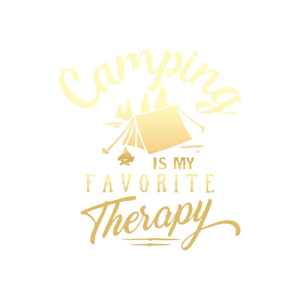 Camp Is My Favorite Therapy Araba Sticker 17x17 Cm Gold ürün görseli 1