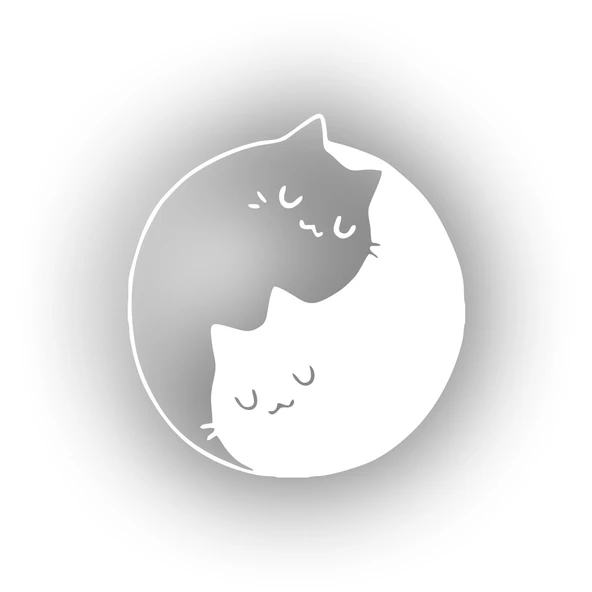 Kediler Ying Yang Araba Sticker 17x17 Cm Beyaz ürün görseli 1