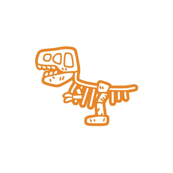 Dinozor Fosil Araba Sticker 17x17 Cm Turuncu ürün görseli 1