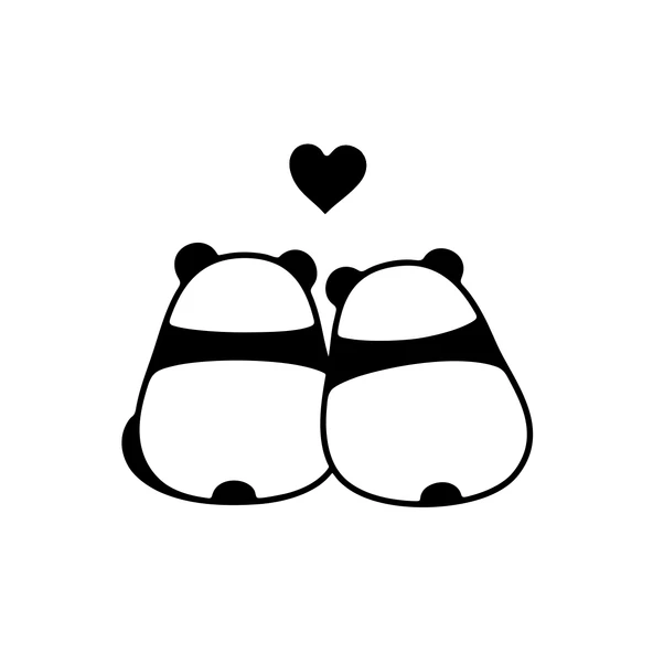 Panda Çifti Araba Sticker 17x17 Cm Siyah ürün görseli 1