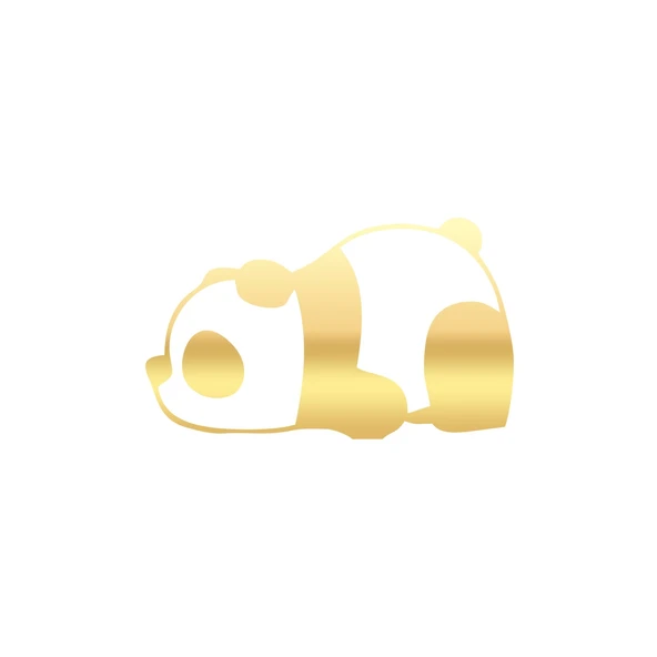 Bıkmış Panda Araba Sticker 17x17 Cm Gold ürün görseli 1