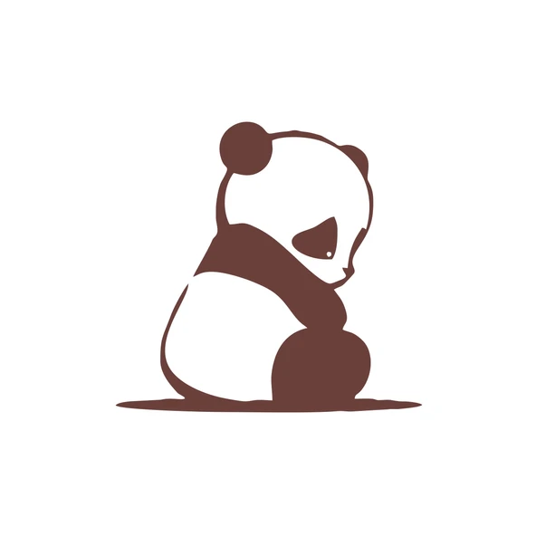 Üzgün Panda Araba Sticker 17x17 Cm Kahverengi ürün görseli 1