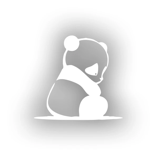 Üzgün Panda Araba Sticker 17x17 Cm Beyaz ürün görseli 1