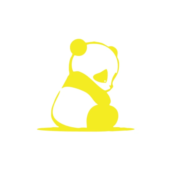 Üzgün Panda Araba Sticker 17x17 Cm Sarı ürün görseli 1
