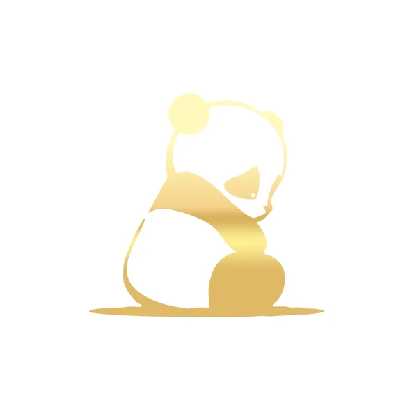 Üzgün Panda Araba Sticker 17x17 Cm Gold ürün görseli 1