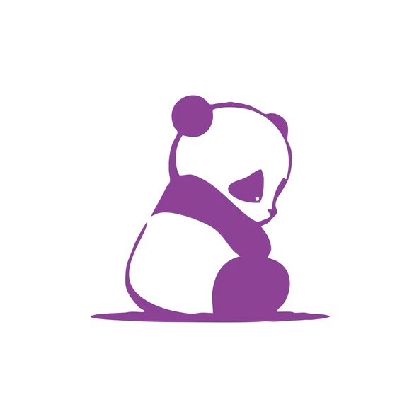 Üzgün Panda Araba Sticker 17x17 Cm Mor ürün görseli 1