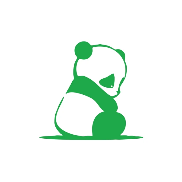 Üzgün Panda Araba Sticker 17x17 Cm Yeşil ürün görseli 1