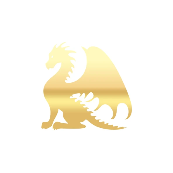 Oturan Ejderha Araba Sticker 17x17 Cm Gold ürün görseli 1