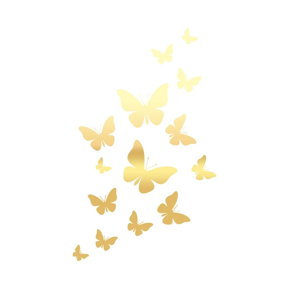 Uçan Kelebekler Araba Sticker  17x17 Cm Gold ürün görseli 1