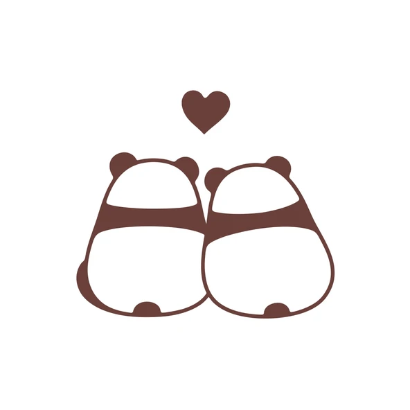 Panda Çifti Araba Sticker 17x17 Cm Kahverengi ürün görseli 1