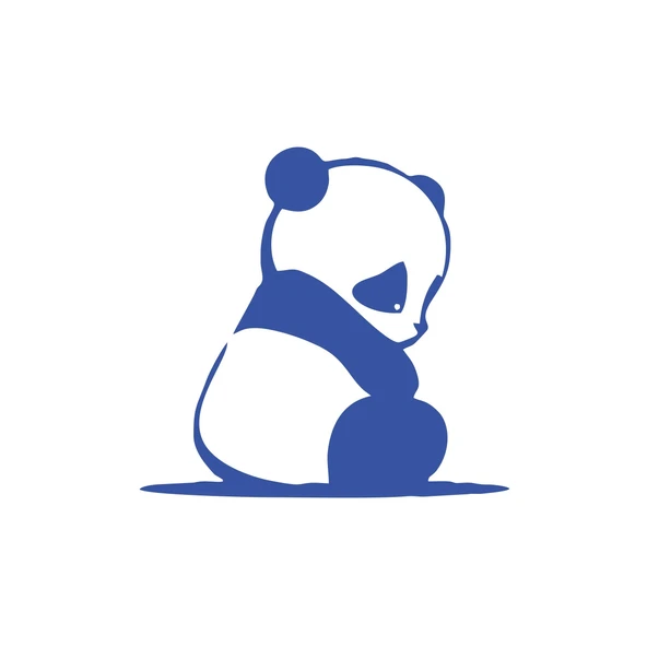 Üzgün Panda Araba Sticker 17x17 Cm Mavi ürün görseli 1