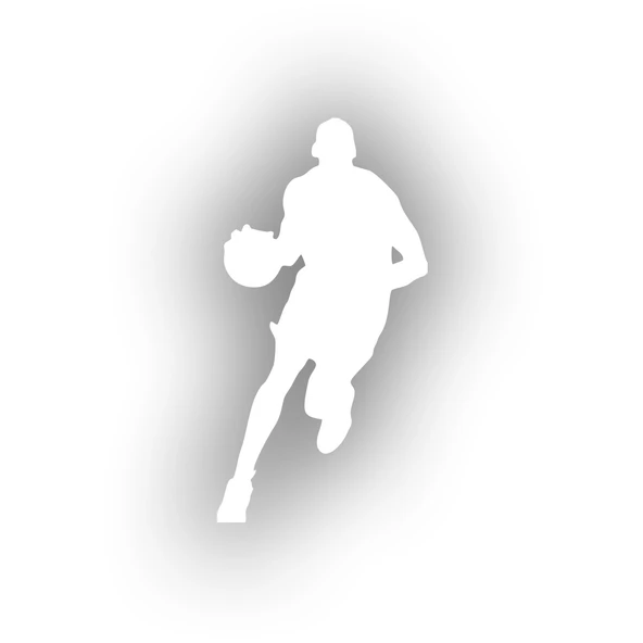 Basketbol Silüet Araba Sticker 17x17 Cm Beyaz ürün görseli 1
