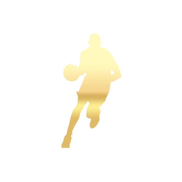 Basketbol Silüet Araba Sticker 17x17 Cm Gold ürün görseli 1